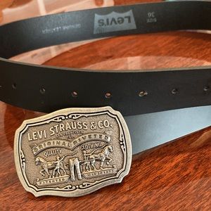 Levi’s Strauss black belt and buckle men’s size 36